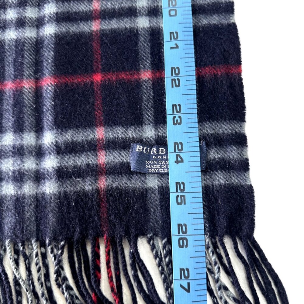 Burberry Classic Check Scarf Black 100% Cashmere Unisex Scarf Made In England - Picture 6 of 7